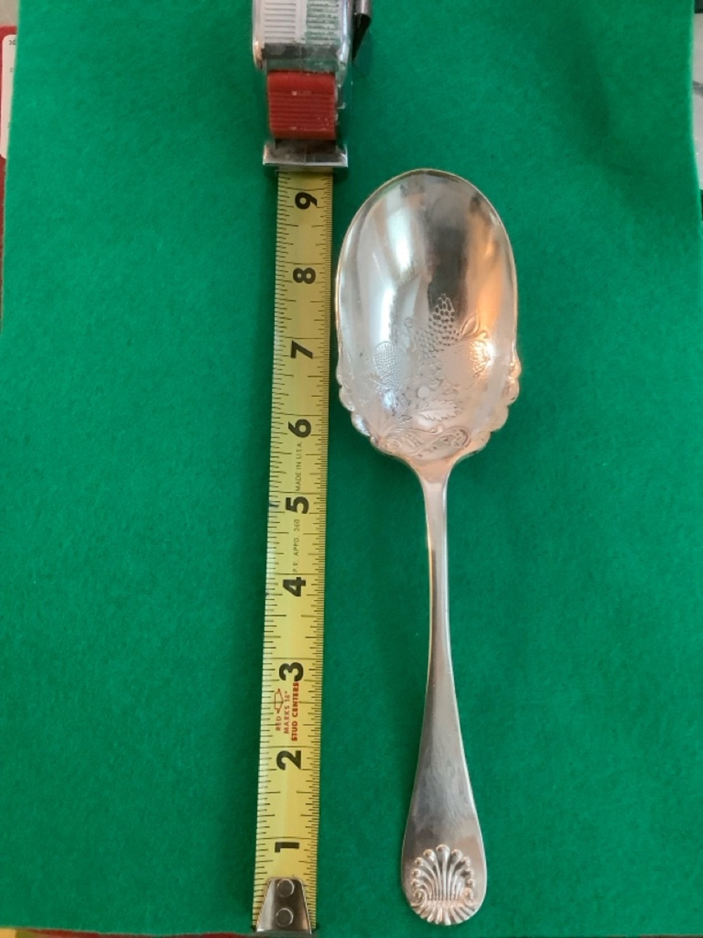 Imperial Silver Plated Ornate Fruit Serving Spoon 9”